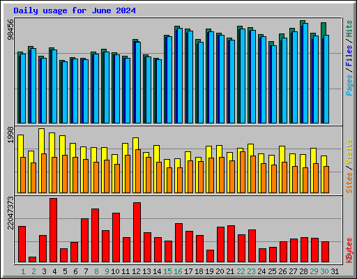 Daily usage for June 2024