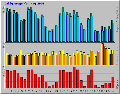 Daily usage for May 2025