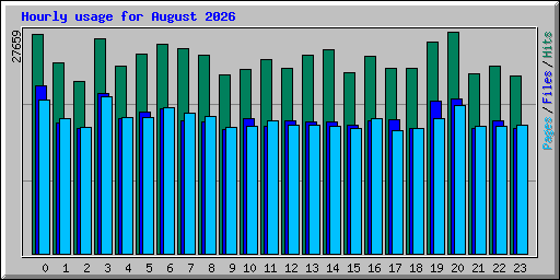 Hourly usage for August 2026